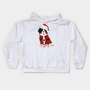 Cute Christmas Bernese Mt Dog Santa Paws Kids Hoodie